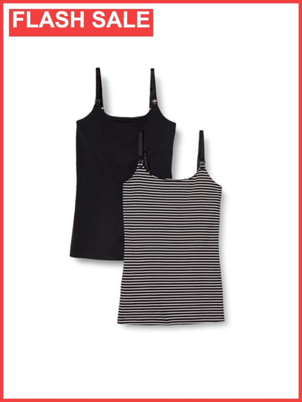 Women's Maternity Nursing Tops 2-Pack Slim Fit Cotton Stretch Shelf Bra Camisole